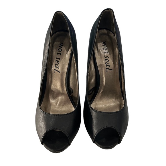 Black Open Toe Heels - Picture 3 of 4